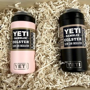 Set of 2 YETI slim can insulator coozies